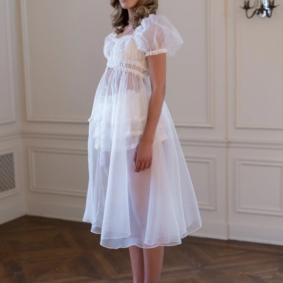 Selkie XS bloomer Dauphine Cream Ruffle Intimate stretches to 16 inches - Picture 4 of 12